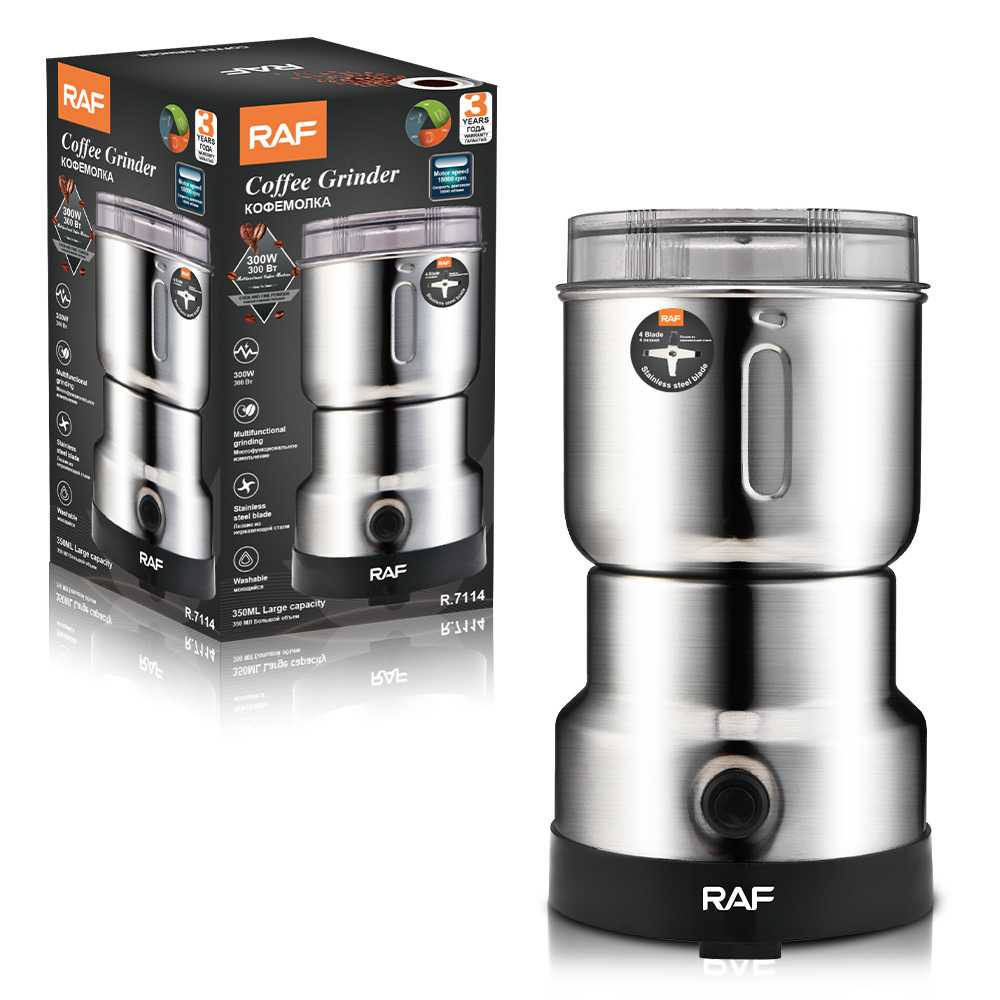 RAF R.7114 - Coffee Grinder, Stainless Steel Blades, Fast and Efficient Grinding Device